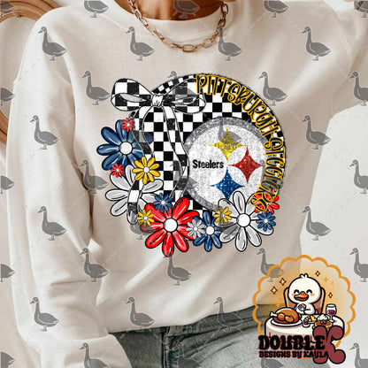 Checkerboard Floral NFL Team Digital Design | Multiple Teams