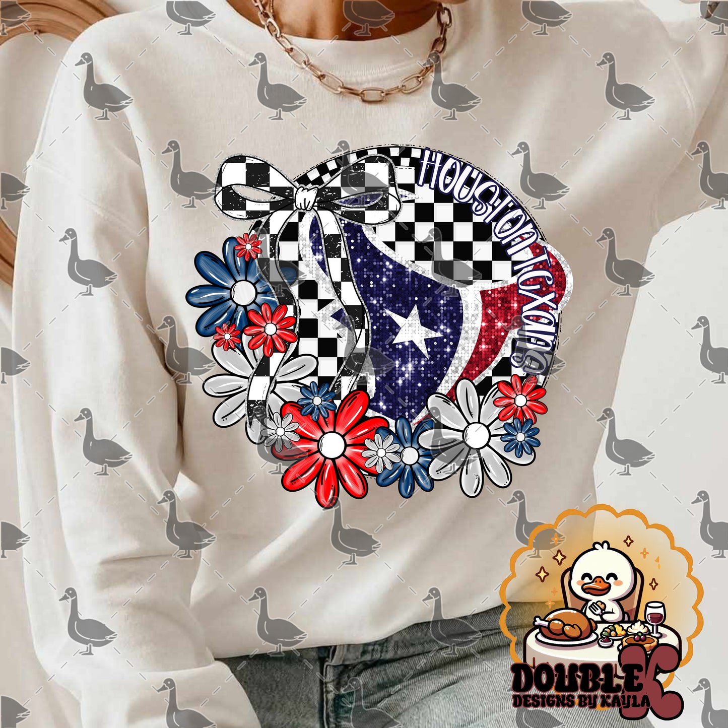 Checkerboard Floral NFL Team Digital Design | Multiple Teams