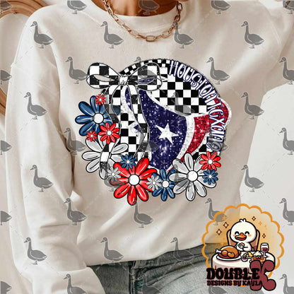 Checkerboard Floral NFL Team Digital Design | Multiple Teams