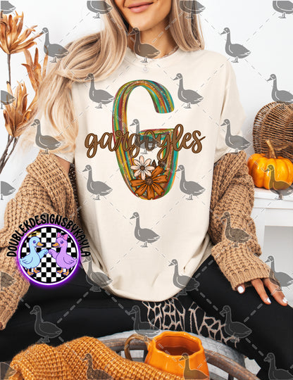 Fall Floral Mascot Letter Digital Designs | Multiple Team Variants