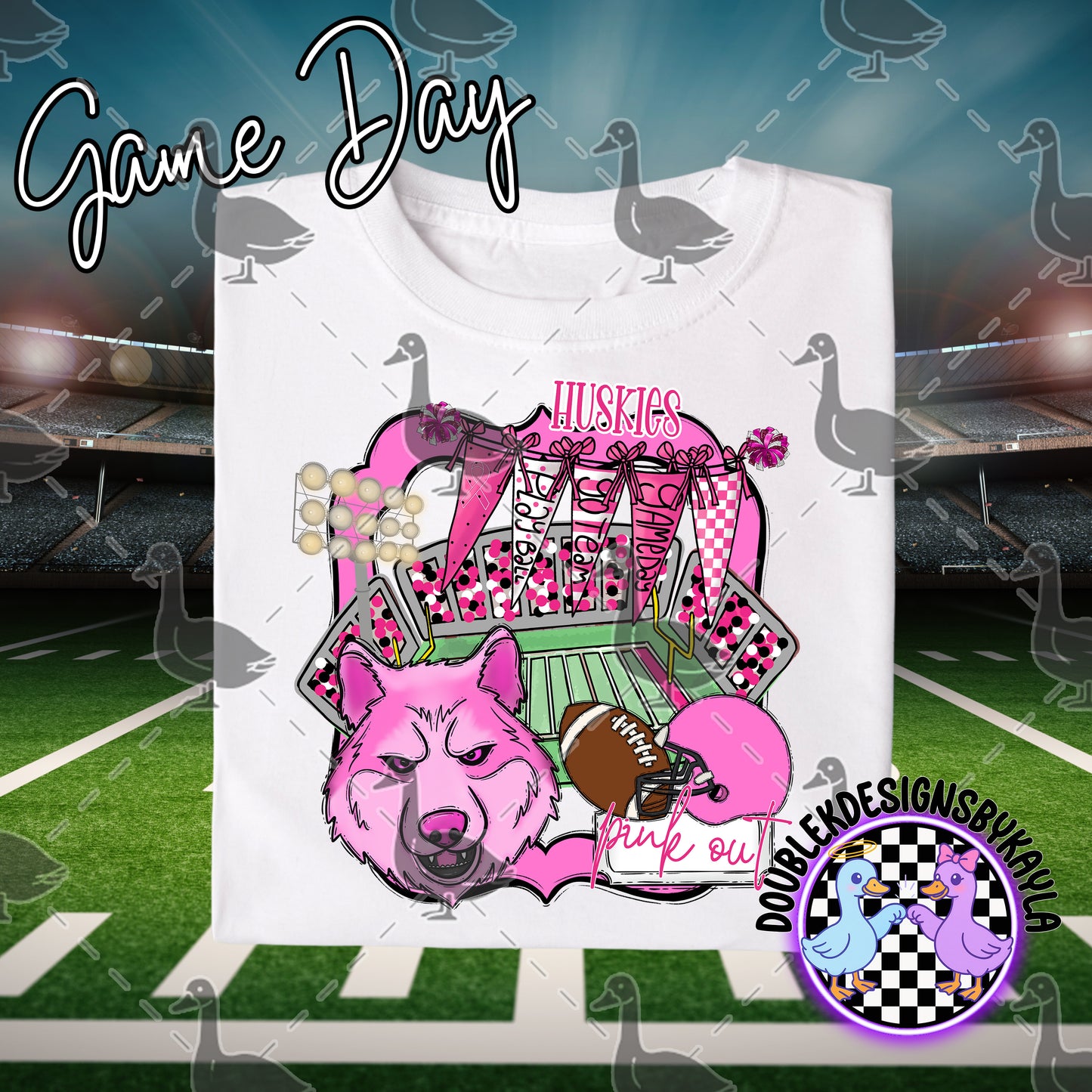 Pink Out Game Day Mascot Designs – 72 Digital Options + Bundle