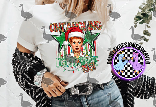 Untangling Lights Since 1951 | Retro Christmas PNG Design