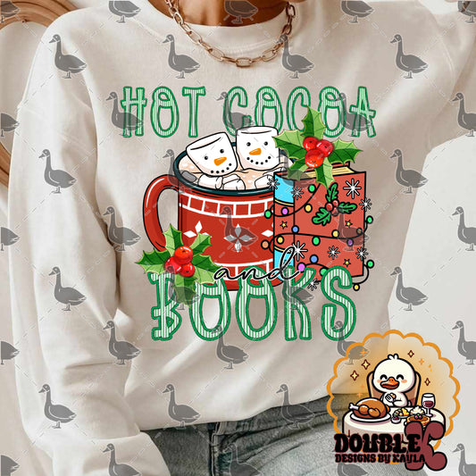 Hot Cocoa and Books Digital Design | Cozy Winter Reading PNG