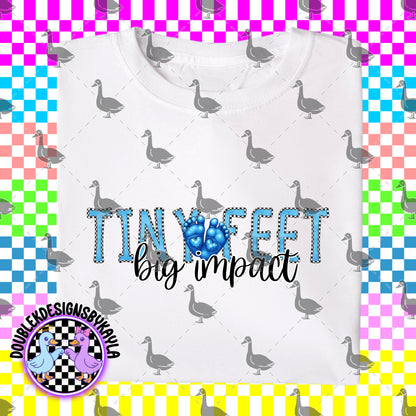 Tiny Feet Big Impact Digital Design – Pink & Blue PNG Variants