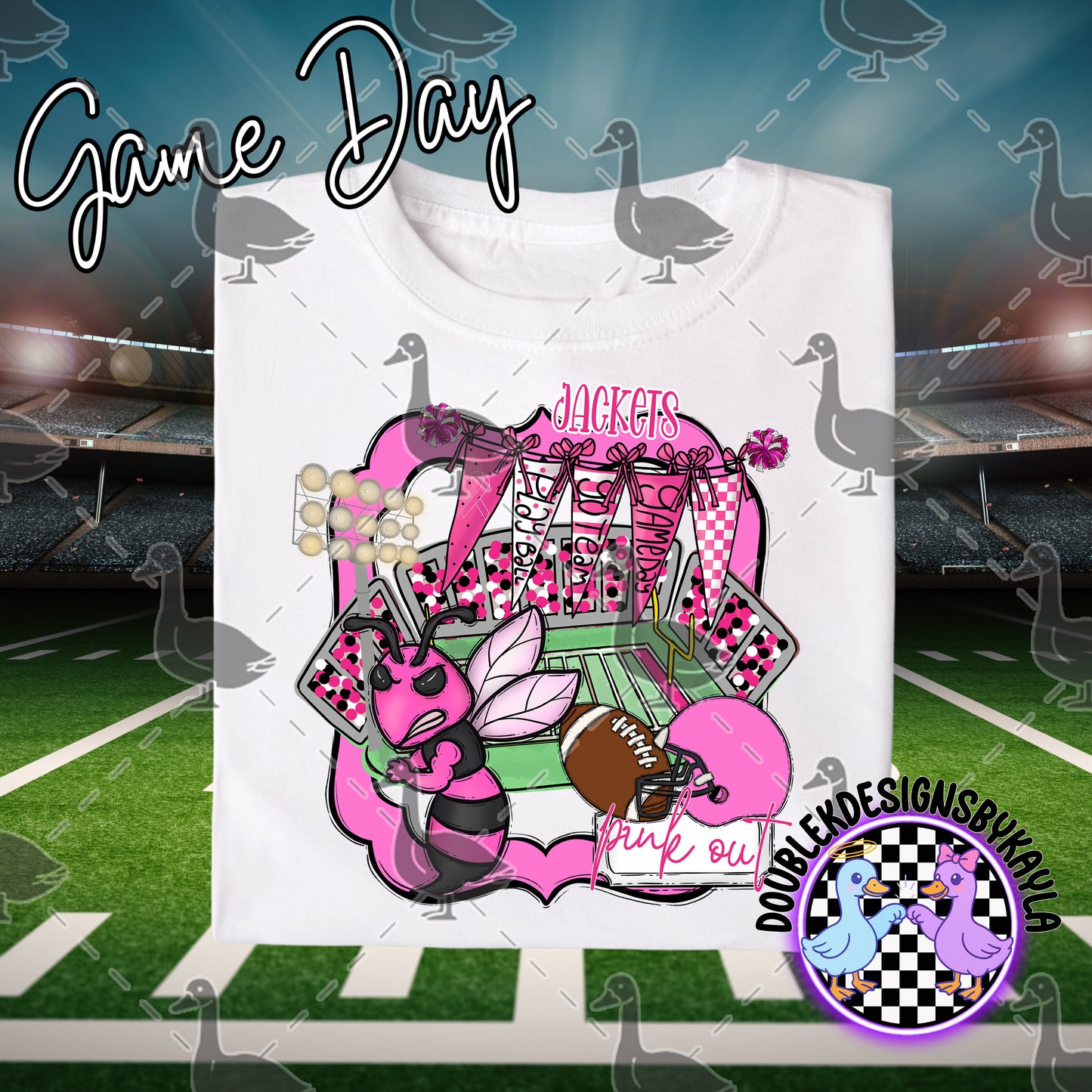 Pink Out Game Day Mascot Designs – 72 Digital Options + Bundle