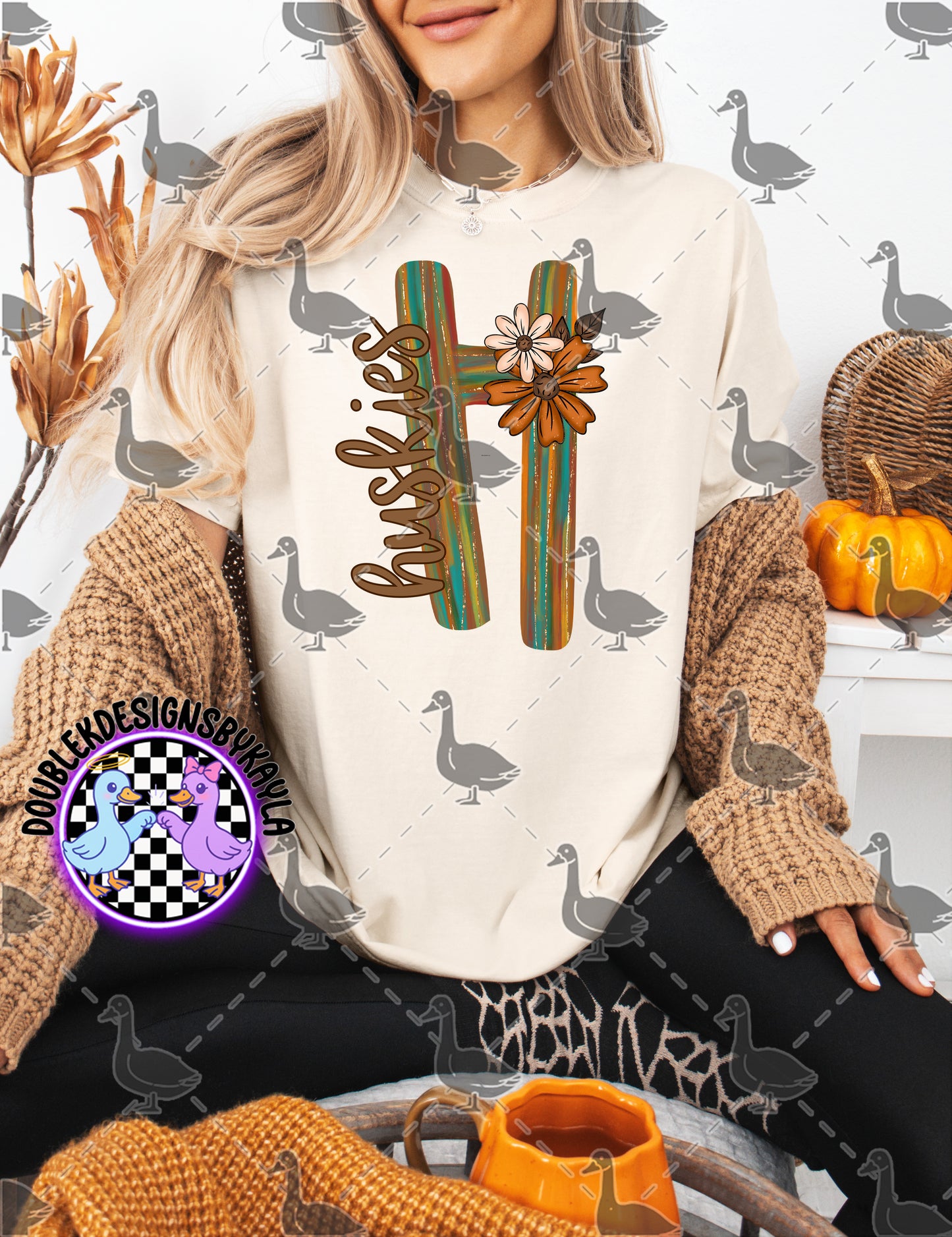 Fall Floral Mascot Letter Digital Designs | Multiple Team Variants