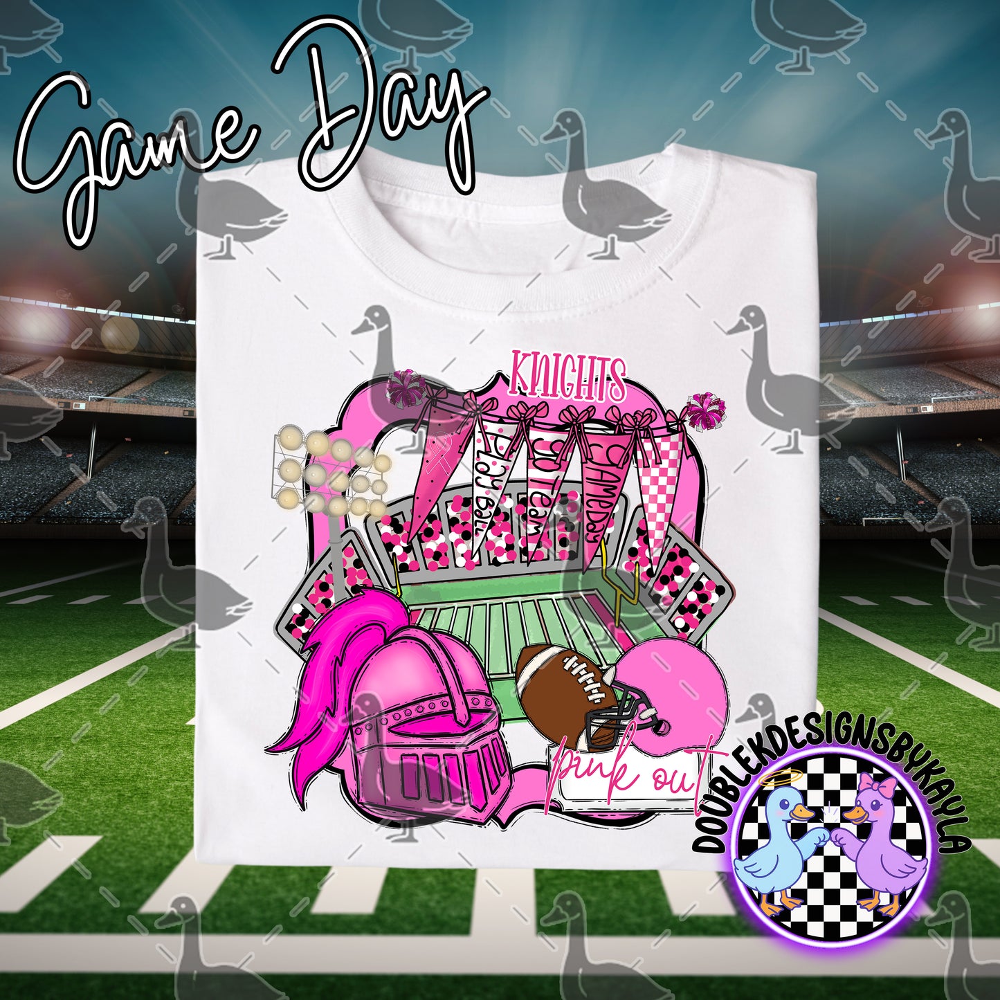 Pink Out Game Day Mascot Designs – 72 Digital Options + Bundle