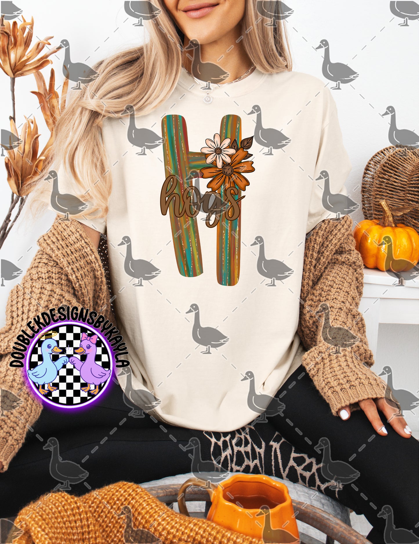 Fall Floral Mascot Letter Digital Designs | Multiple Team Variants