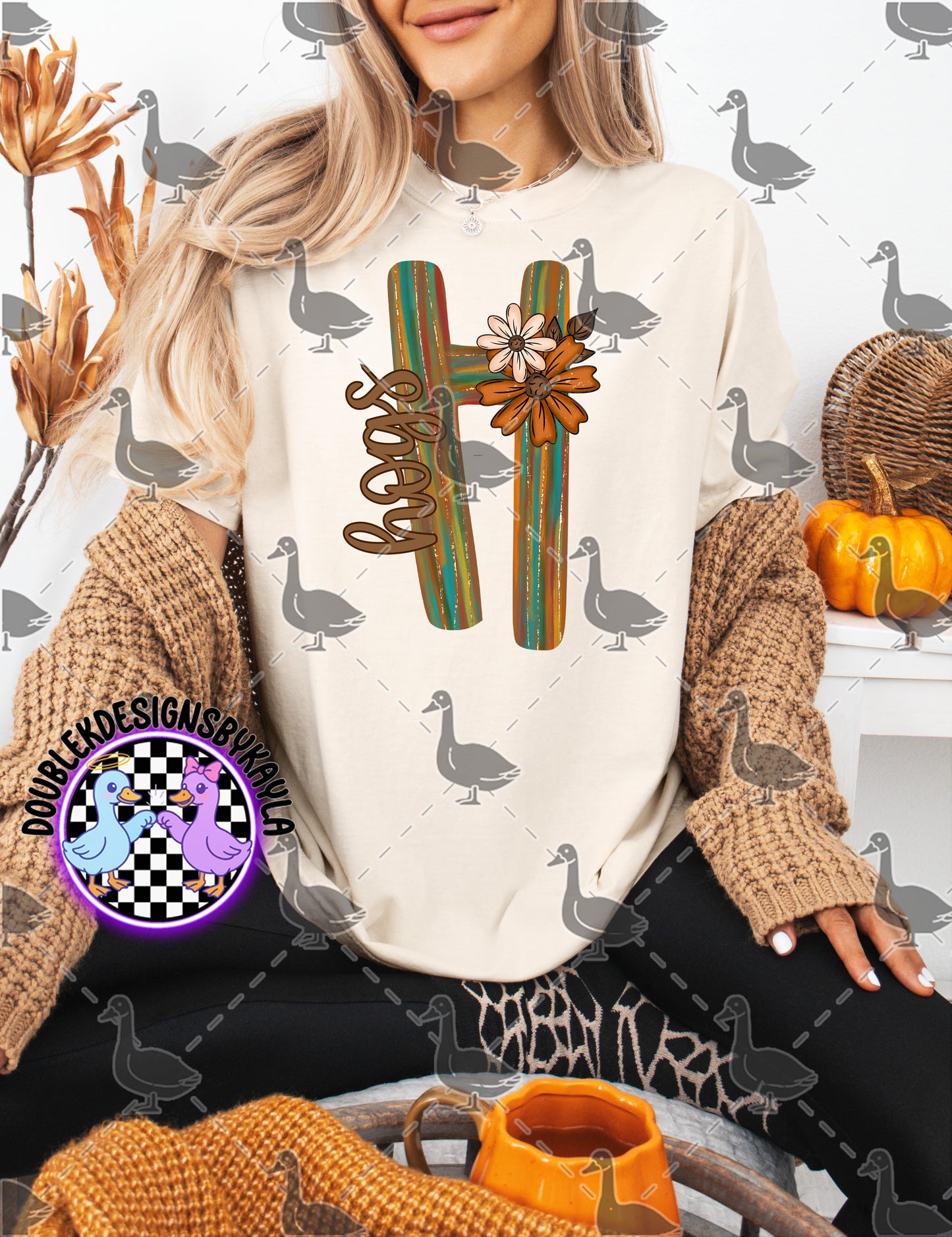 Fall Floral Mascot Letter Digital Designs | Multiple Team Variants