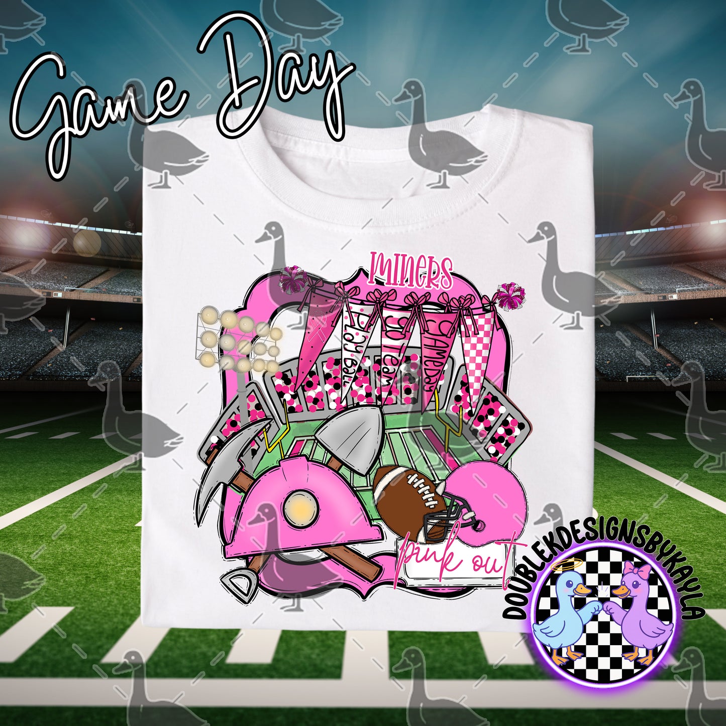 Pink Out Game Day Mascot Designs – 72 Digital Options + Bundle