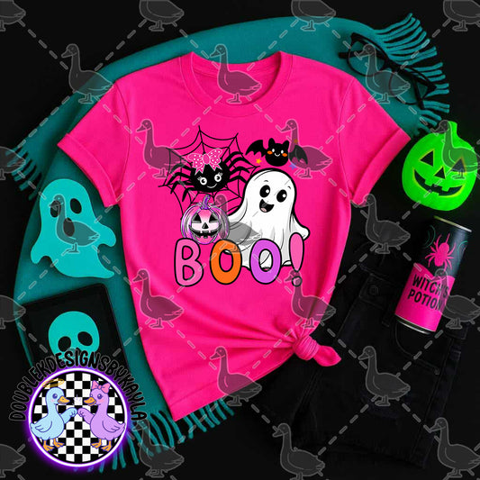 BOO Ghost Halloween Digital Design | Cute Pastel Pumpkin PNG