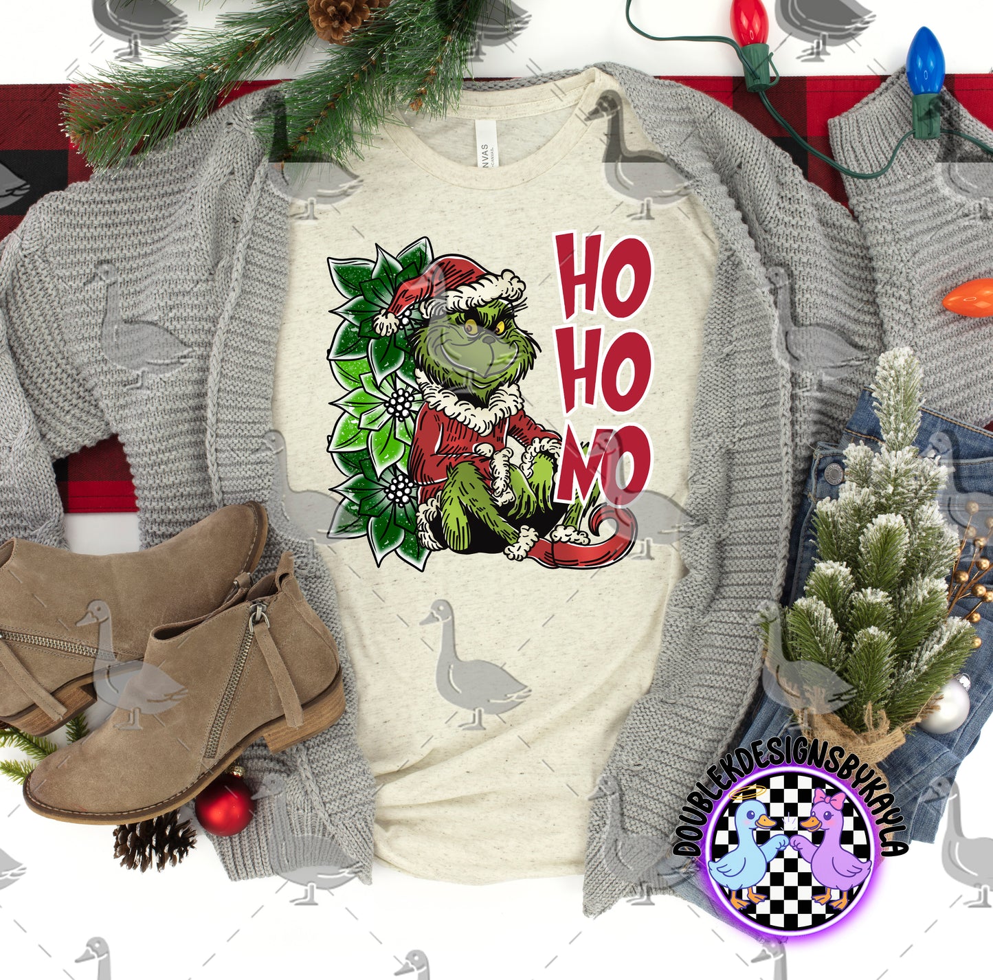 Ho Ho No Grinch-Inspired Digital Design | Funny Christmas Graphic