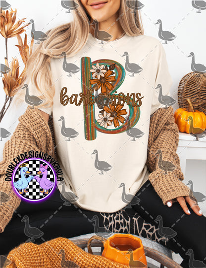 Fall Floral Mascot Letter Digital Designs | Multiple Team Variants