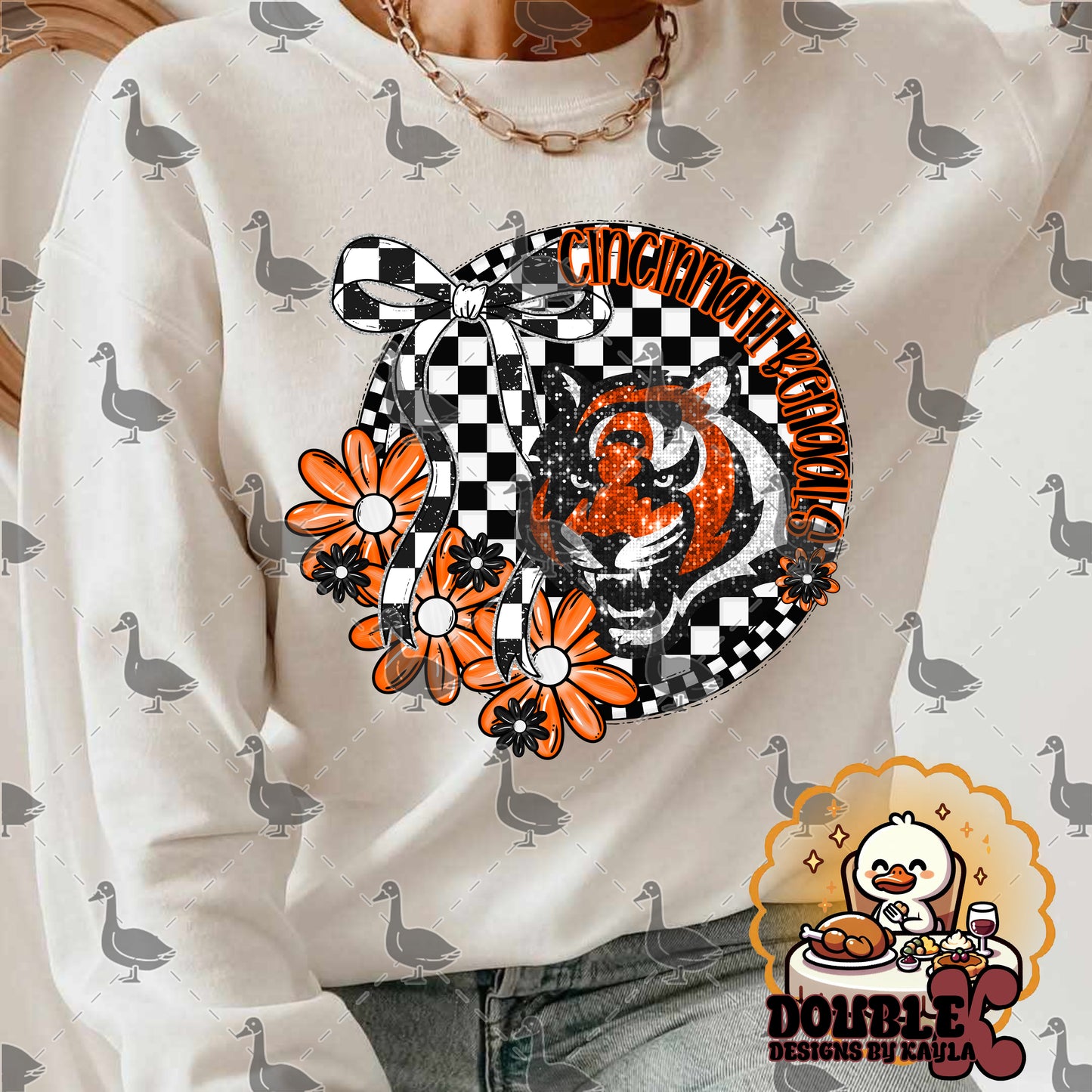 Checkerboard Floral NFL Team Digital Design | Multiple Teams