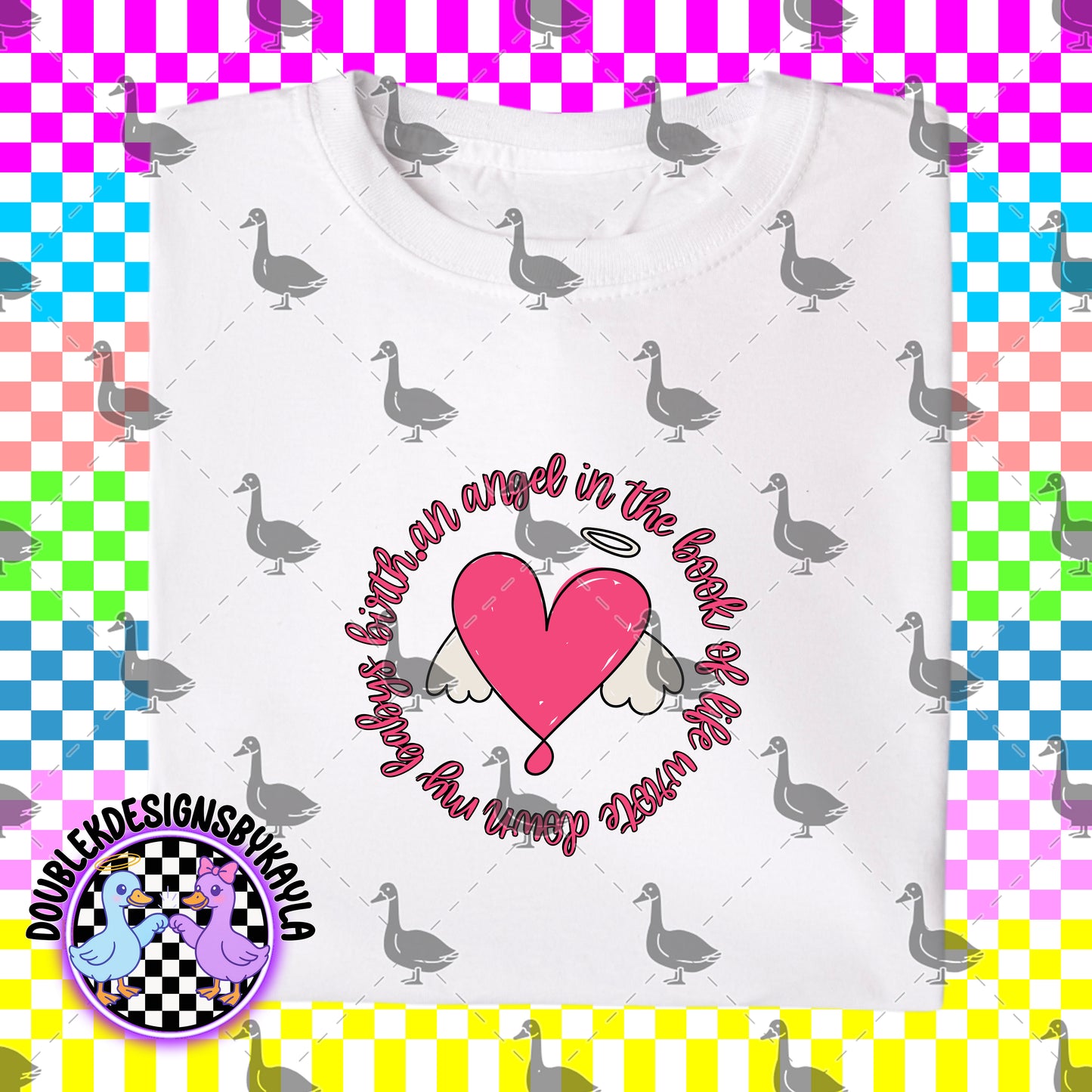 Baby Loss Memorial Digital Design – Angel Heart with Wings PNG (Multiple Colors & Customizable Option)