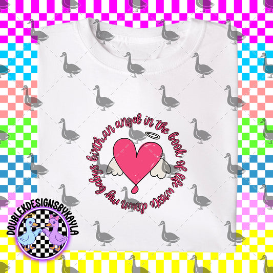 Baby Loss Memorial Digital Design – Angel Heart with Wings PNG (Multiple Colors & Customizable Option)