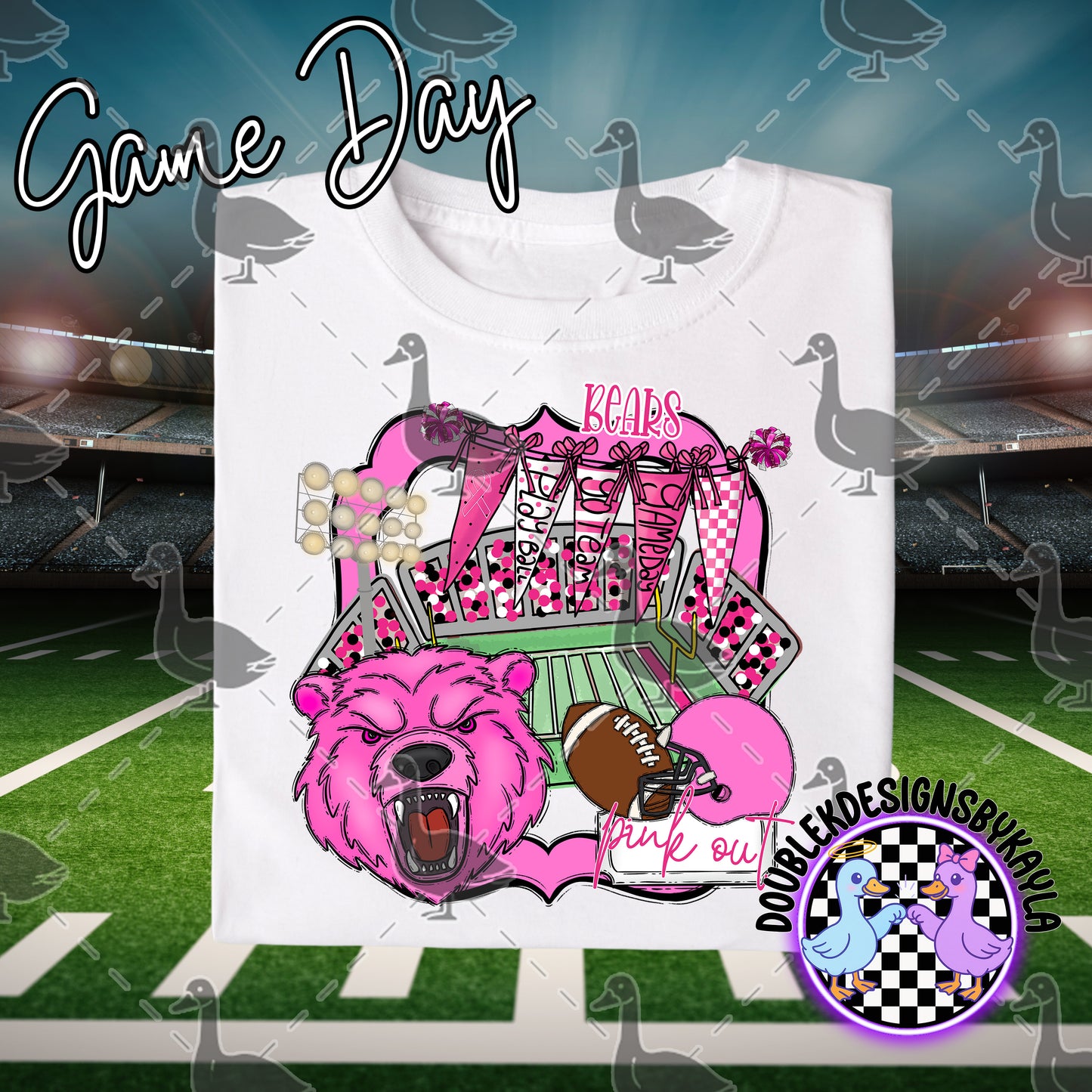 Pink Out Game Day Mascot Designs – 72 Digital Options + Bundle