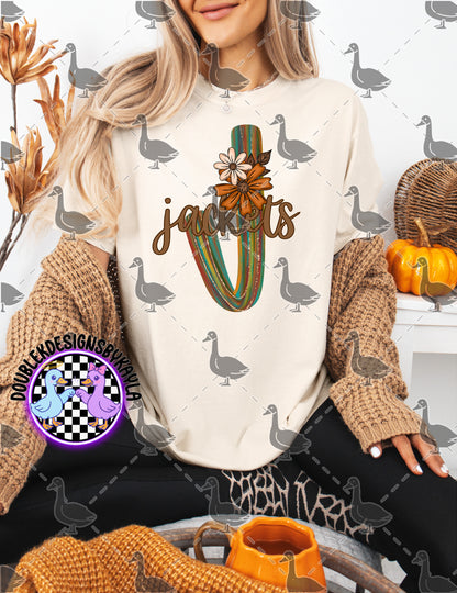 Fall Floral Mascot Letter Digital Designs | Multiple Team Variants