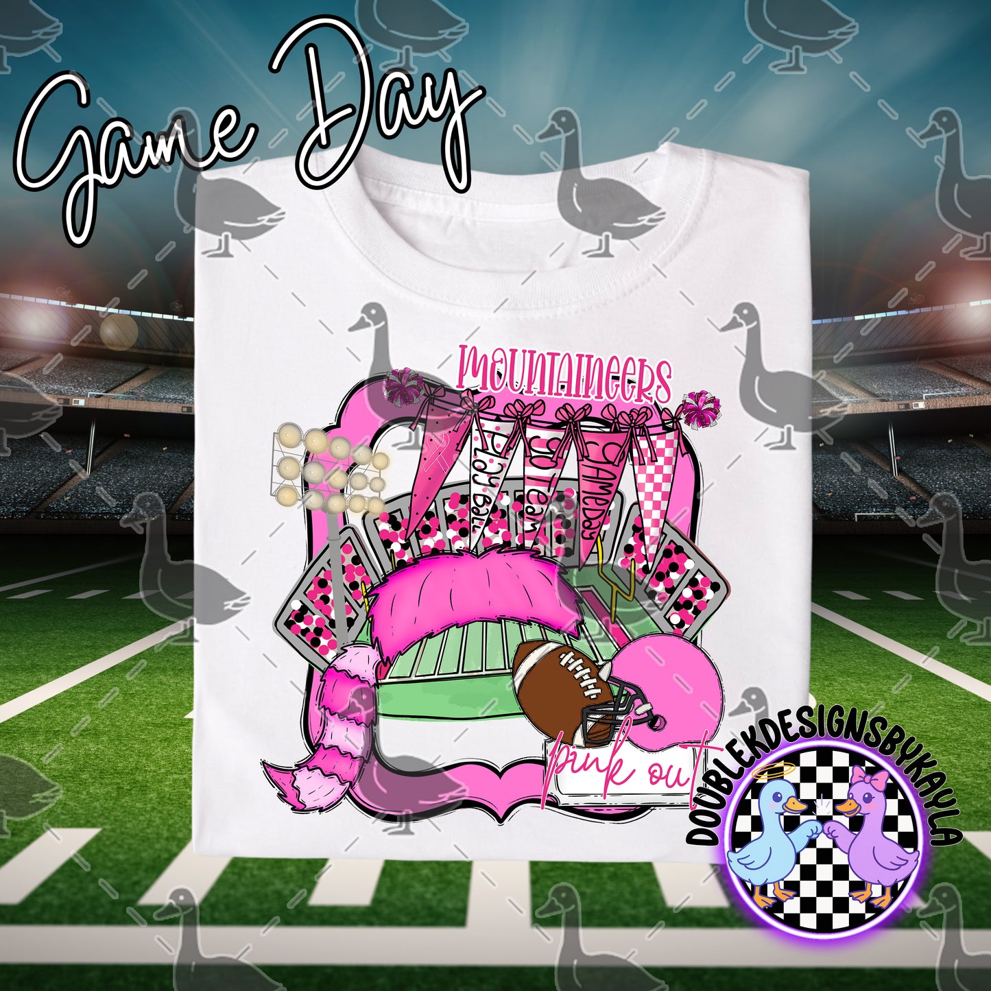 Pink Out Game Day Mascot Designs – 72 Digital Options + Bundle