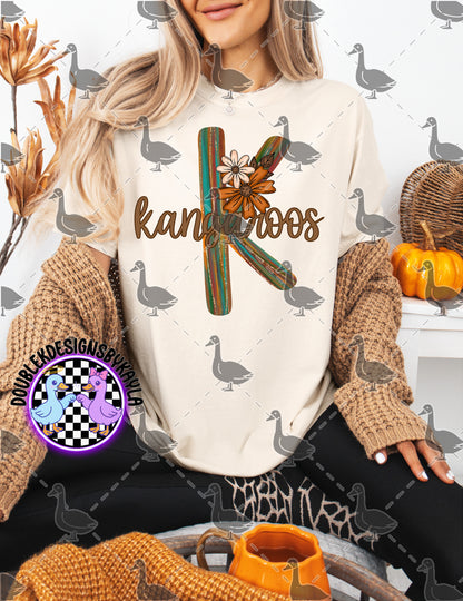 Fall Floral Mascot Letter Digital Designs | Multiple Team Variants