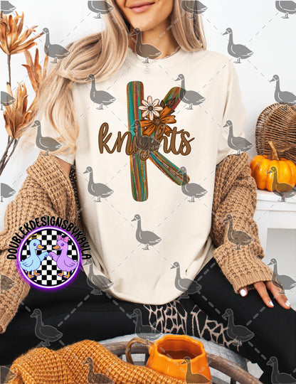 Fall Floral Mascot Letter Digital Designs | Multiple Team Variants