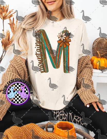 Fall Floral Mascot Letter Digital Designs | Multiple Team Variants