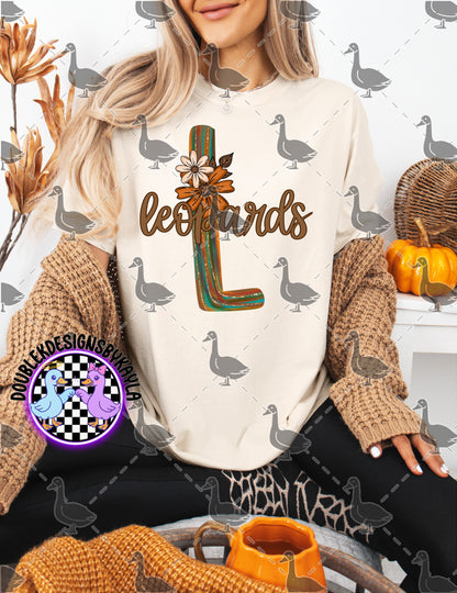 Fall Floral Mascot Letter Digital Designs | Multiple Team Variants