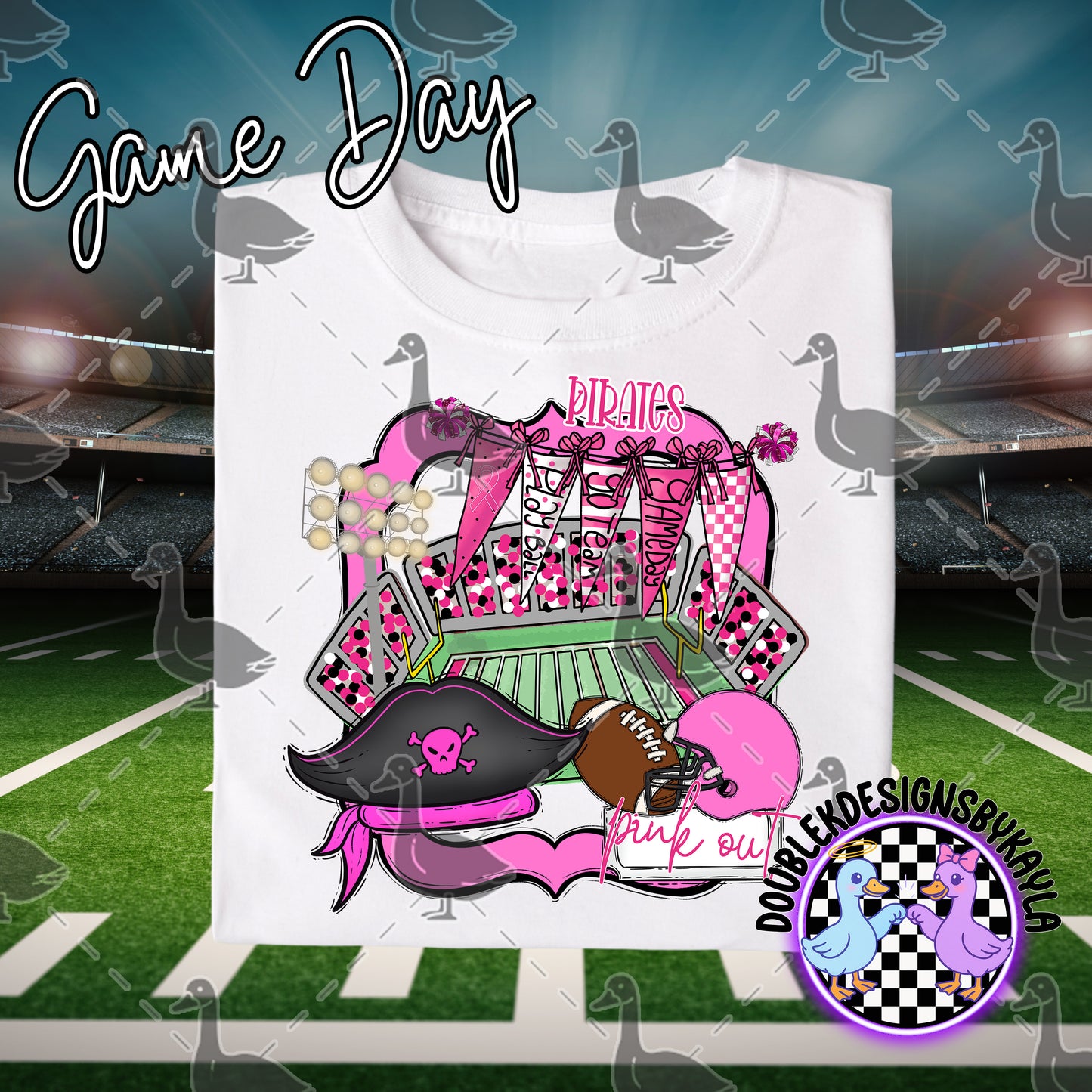 Pink Out Game Day Mascot Designs – 72 Digital Options + Bundle