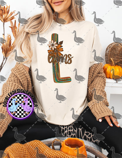 Fall Floral Mascot Letter Digital Designs | Multiple Team Variants