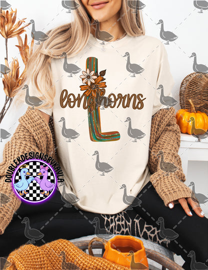 Fall Floral Mascot Letter Digital Designs | Multiple Team Variants