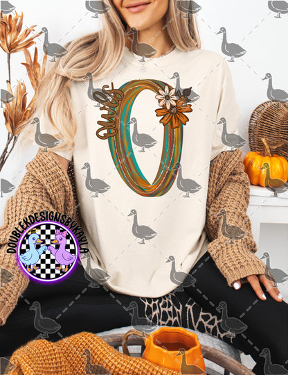 Fall Floral Mascot Letter Digital Designs | Multiple Team Variants