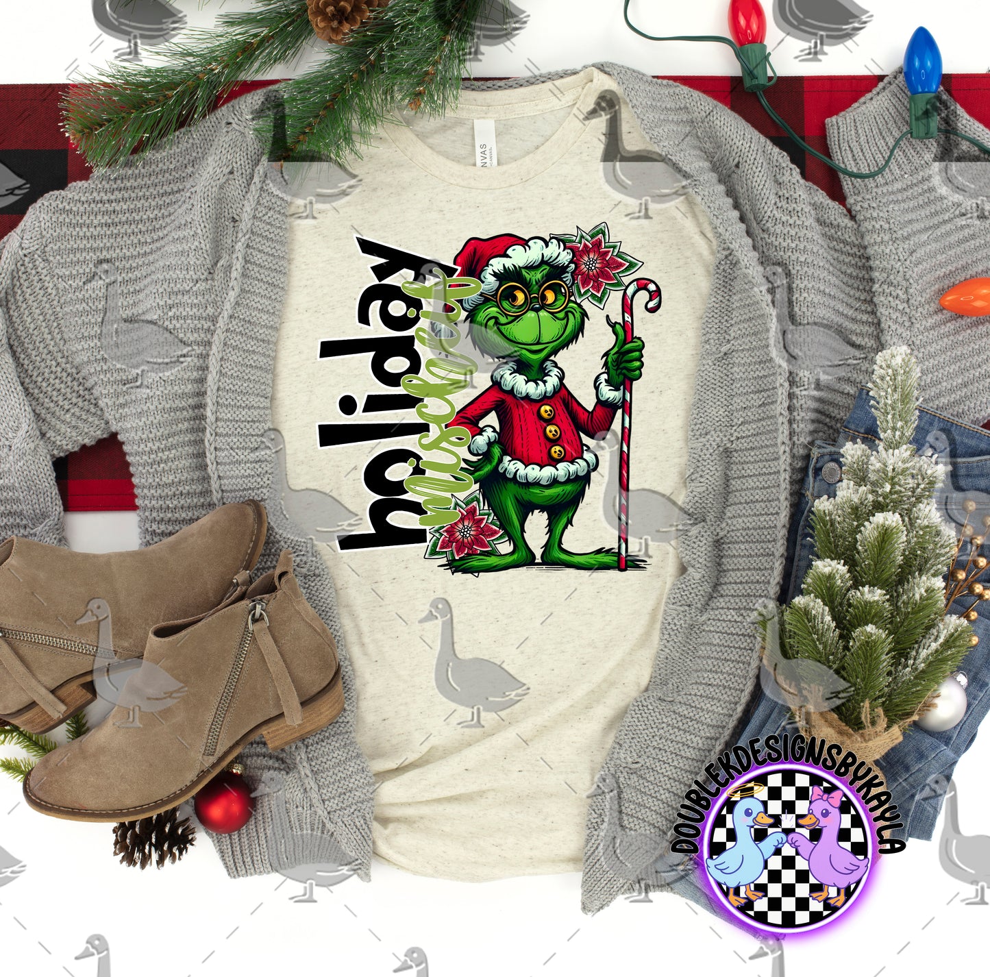 Holiday Mischief Grinch-Inspired Digital Design | Funny Christmas Graphic