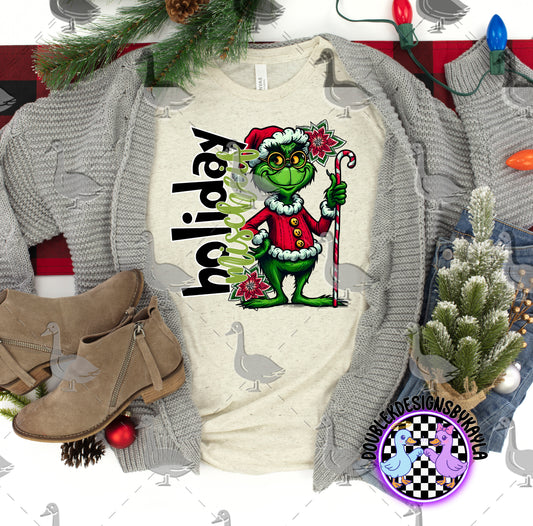 Holiday Mischief Grinch-Inspired Digital Design | Funny Christmas Graphic