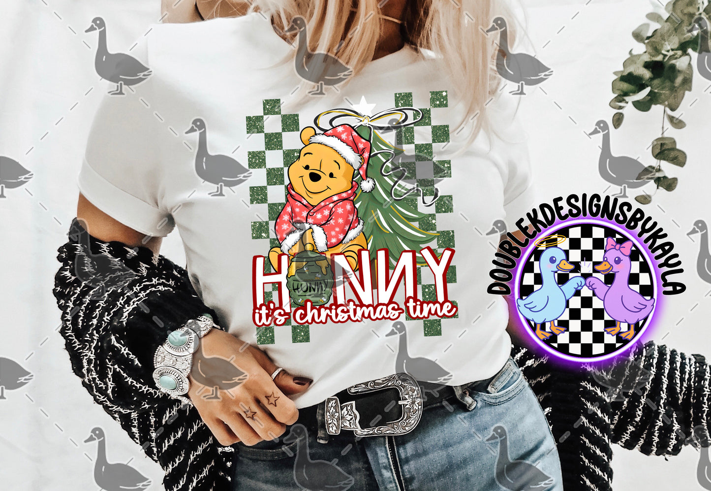 Hunny, It’s Christmas Time – Cute Bear Holiday Digital Design