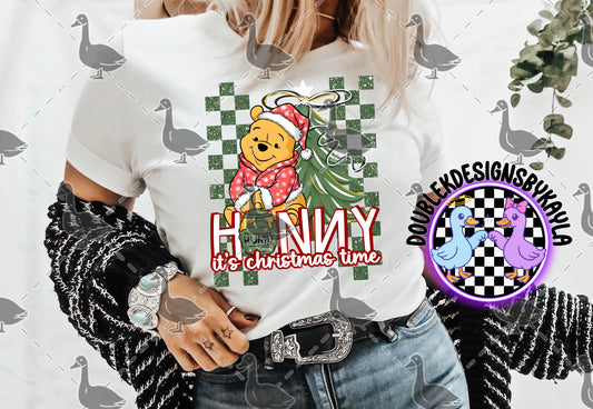 Hunny, It’s Christmas Time – Cute Bear Holiday Digital Design