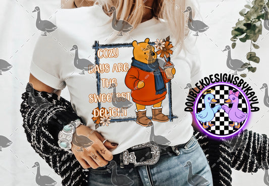 Cozy Days Are the Sweetest Delight – Fall Bear Autumn Digital Design