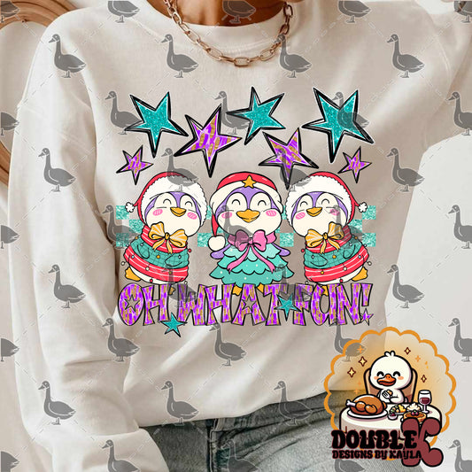 Oh What Fun Christmas Penguins Digital Design