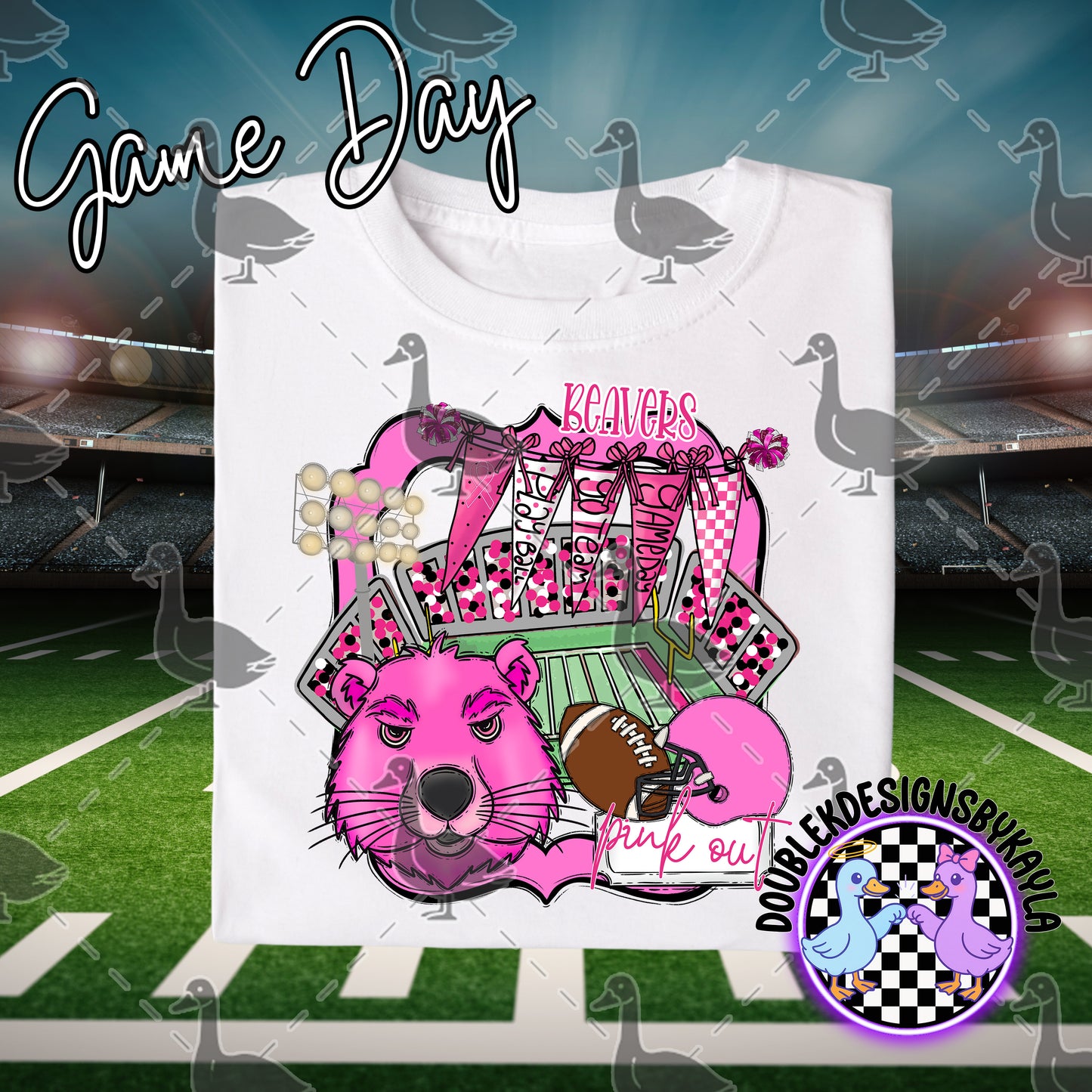 Pink Out Game Day Mascot Designs – 72 Digital Options + Bundle