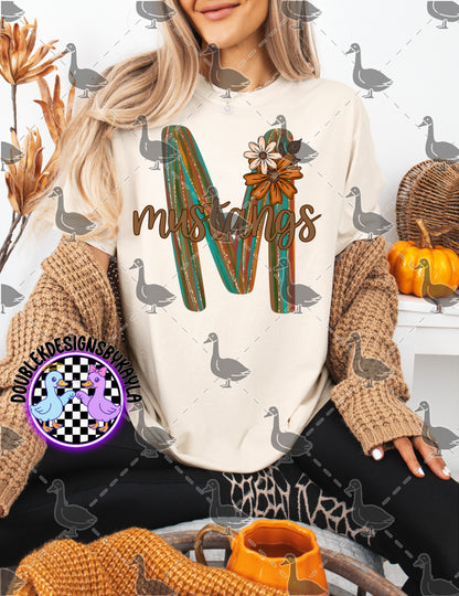 Fall Floral Mascot Letter Digital Designs | Multiple Team Variants