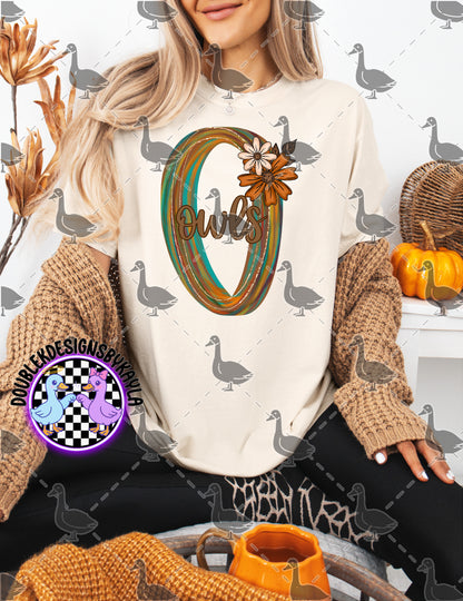 Fall Floral Mascot Letter Digital Designs | Multiple Team Variants