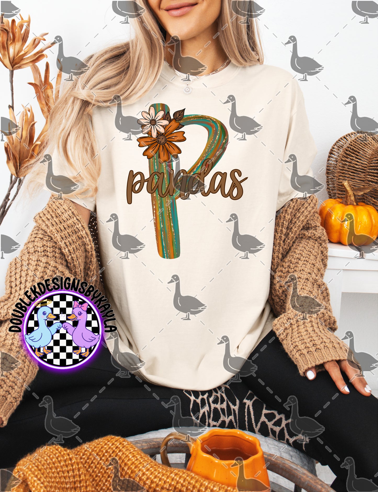 Fall Floral Mascot Letter Digital Designs | Multiple Team Variants