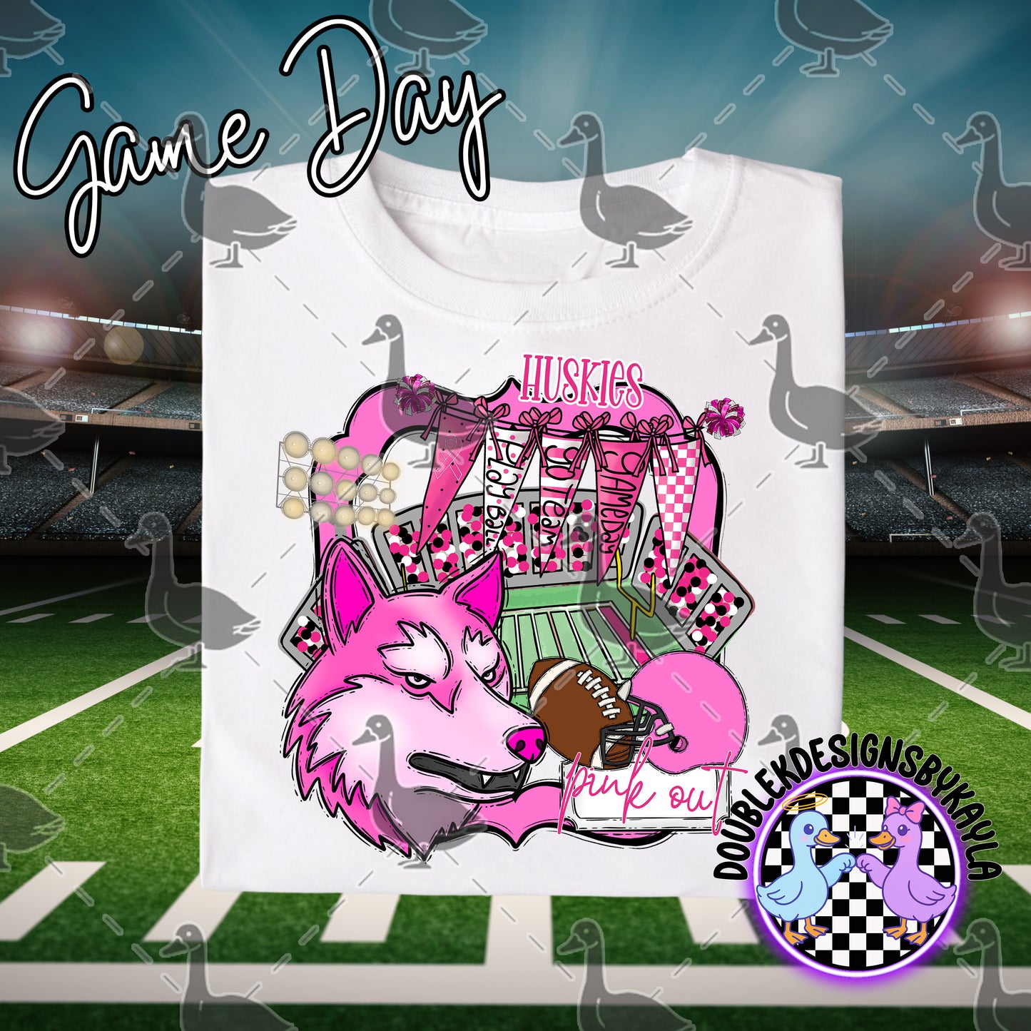Pink Out Game Day Mascot Designs – 72 Digital Options + Bundle