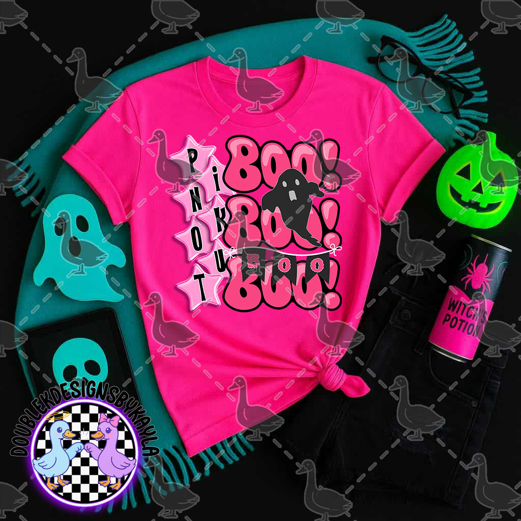Pink Out Boo Digital Design | Breast Cancer Awareness Halloween PNG