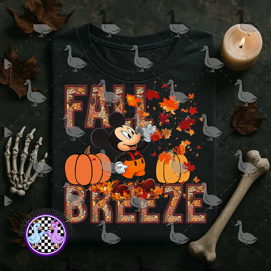 Fall Breeze Digital Design | Autumn Leaves Pumpkins PNG