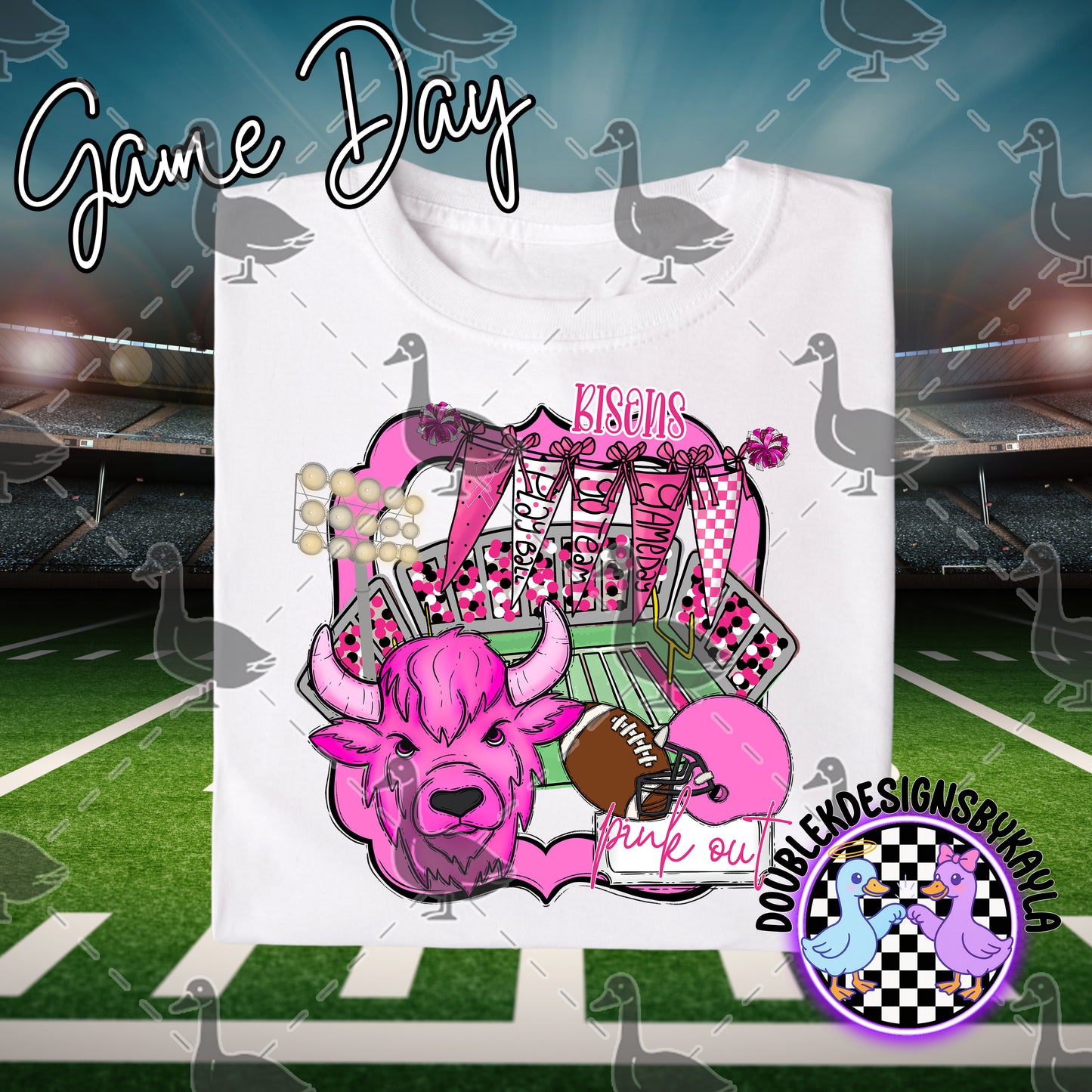 Pink Out Game Day Mascot Designs – 72 Digital Options + Bundle