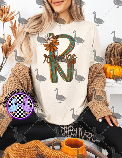 Fall Floral Mascot Letter Digital Designs | Multiple Team Variants