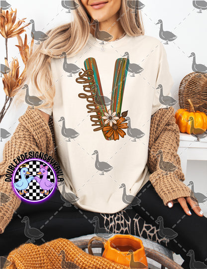 Fall Floral Mascot Letter Digital Designs | Multiple Team Variants