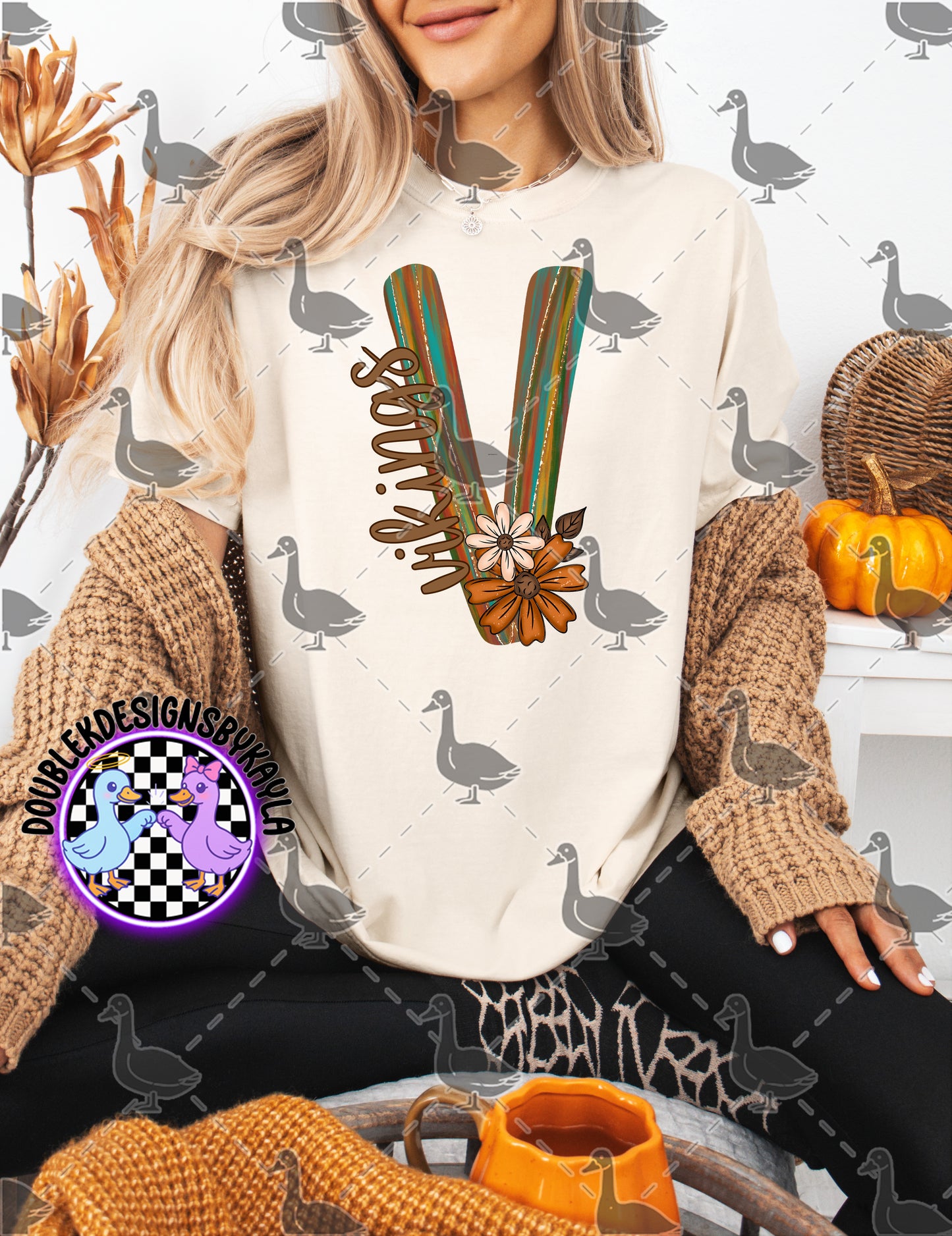 Fall Floral Mascot Letter Digital Designs | Multiple Team Variants