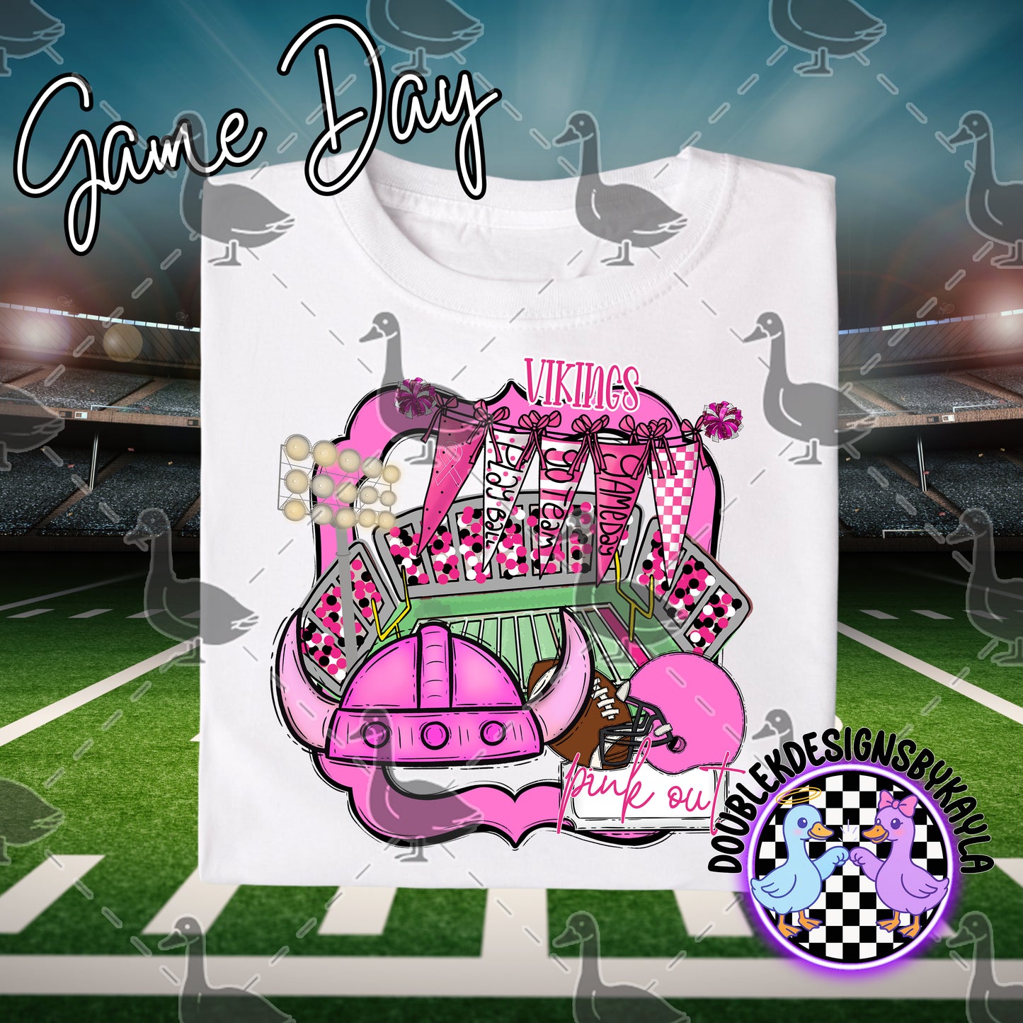 Pink Out Game Day Mascot Designs – 72 Digital Options + Bundle