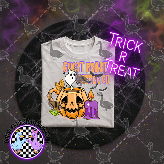 Ghost Roast Coffee Co – Halloween Digital Design PNG